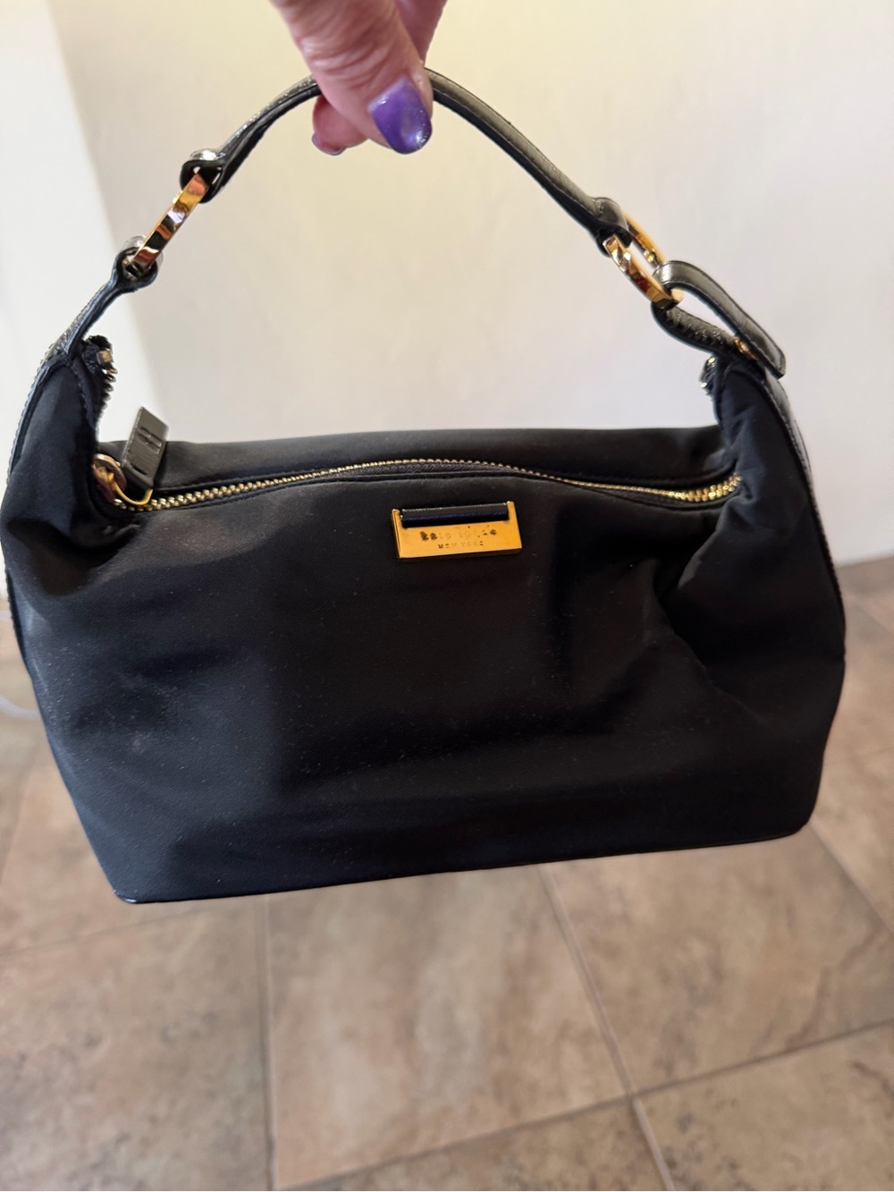 kate spade Black Mini Shoulder Bag with Gold Hardware